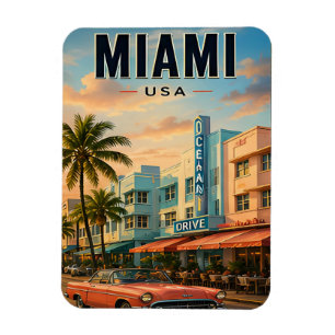 Miami Florida Colourful Travel Coastal Escape Magnet