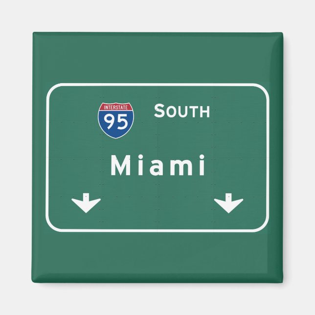 Miami Florida fl Interstate Highway Freeway : Magnet (Front)