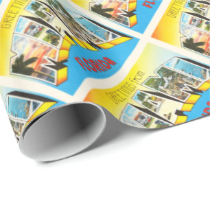 Miami Florida FL Old Vintage Travel Souvenir Wrapping Paper