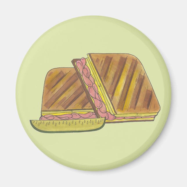 Miami Florida Ham Swiss Cheese Cuban Sandwich Magnet (Front)