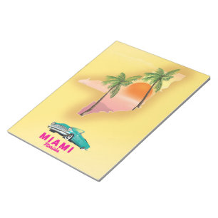 Miami Florida illustrated map poster Notepad
