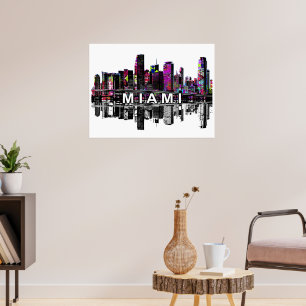 Miami, Florida in graffiti Poster
