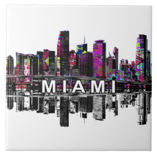 Miami, Florida in graffiti Tile
