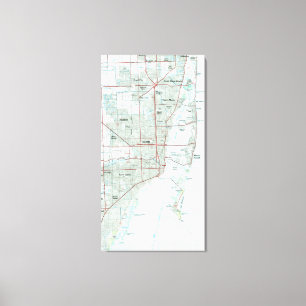 Miami Florida Map (1981) Canvas Print
