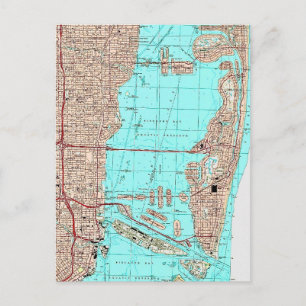 Miami Florida Map Postcard
