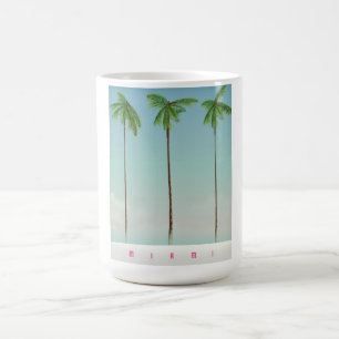 Miami, florida palm travel poster. coffee mug