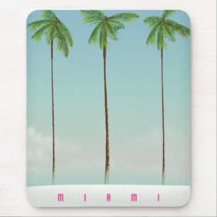 Miami, florida palm travel poster. mouse mat