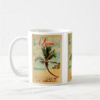 Miami Florida Palm Tree Beach Vintage Travel