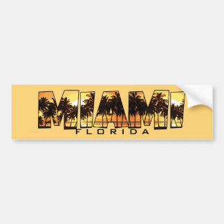 Miami Florida palm trees bumper sticker