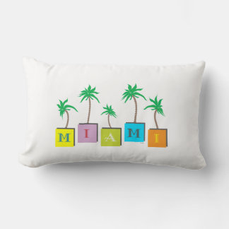 Miami Florida Palms Lumbar Cushion