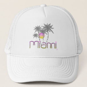 Miami, Florida Palms Modern Cool Adjustable Hat