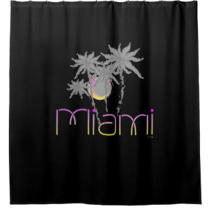Miami, Florida Palms Modern Cool Shower Curtain