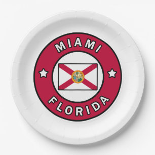 Miami Florida Paper Plate