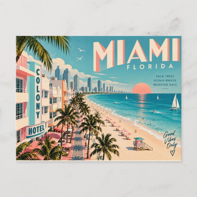 Miami Florida Postcard (Front)