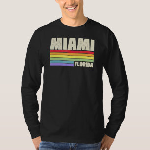 Miami Florida Pride Rainbow Flag Gay Pride Merch Q T-Shirt