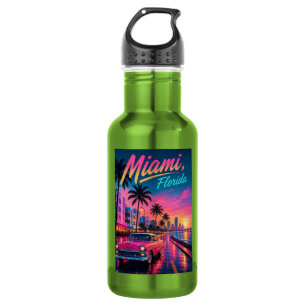 Miami Florida Retro Neon Sunset Travel 532 Ml Water Bottle