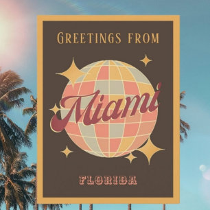 Miami Florida Retro Vintage Party Postcard