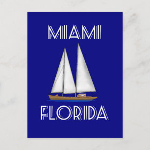 Miami Florida Sailing Postcard