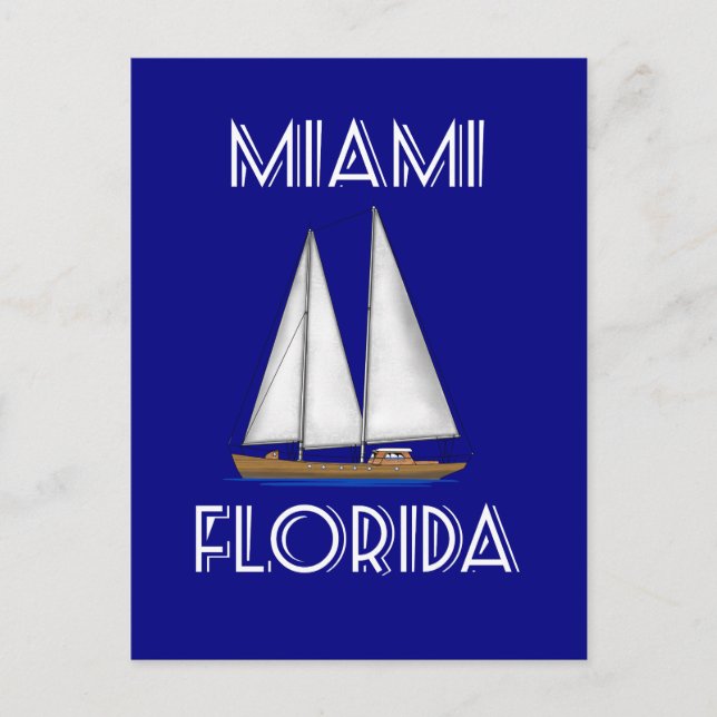 Miami Florida Sailing Postcard (Front)