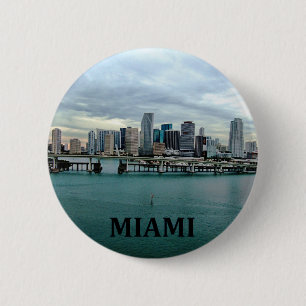Miami Florida Skyline 6 Cm Round Badge