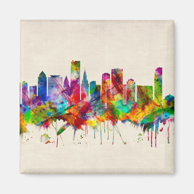 Miami Florida Skyline Magnet (Front)