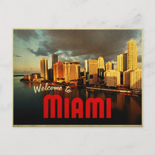 Miami Florida Skyline Postcard