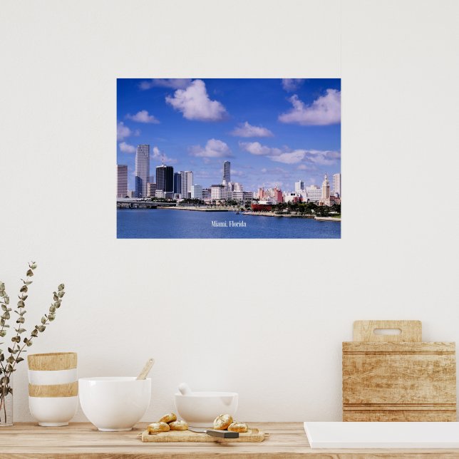Miami, Florida Skyline Poster (Kitchen)