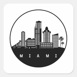 Miami Florida Skyline Square Sticker