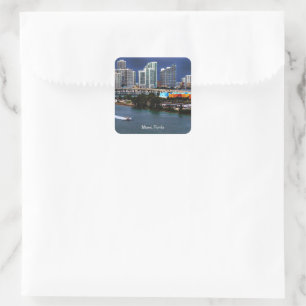 Miami, Florida skyline Square Sticker