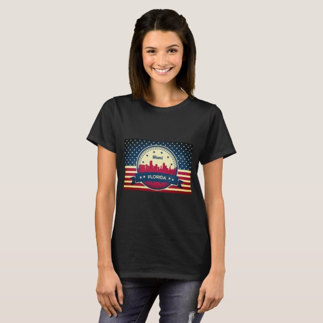 Miami Florida Skyline T-Shirt (Front Full)