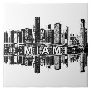 Miami, Florida skyline Tile