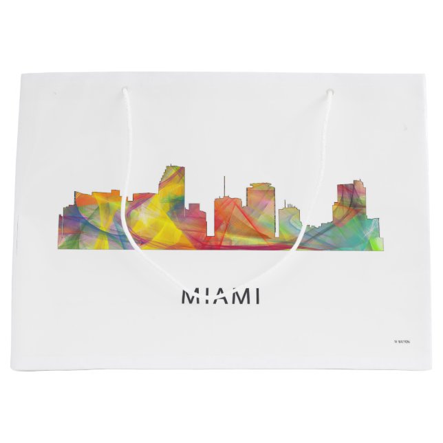 MIAMI FLORIDA SKYLINE WB1 LARGE GIFT BAG (Front)
