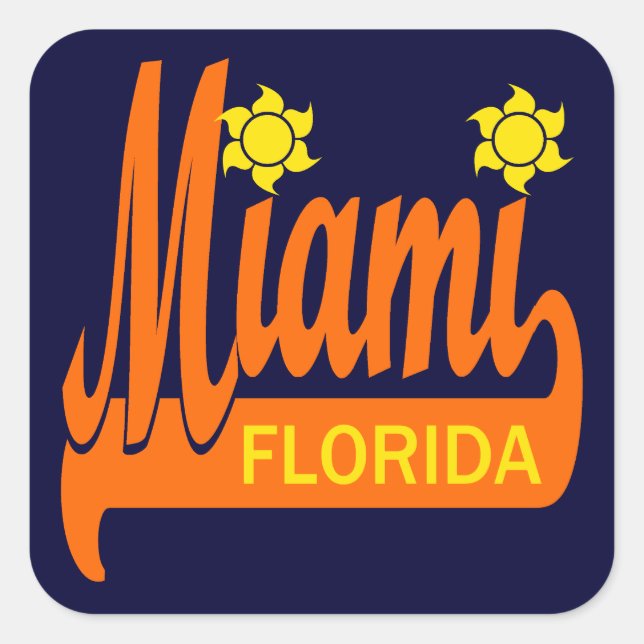 Miami, Florida Square Sticker (Front)
