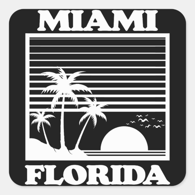 Miami,Florida Square Sticker (Front)
