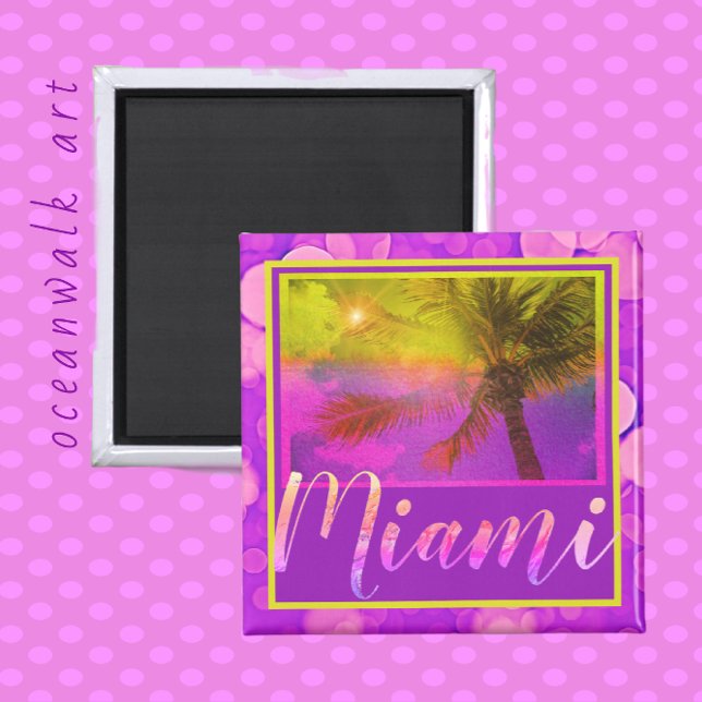 Miami Florida Sun and Palm Tree Magnet (Creator Uploaded)