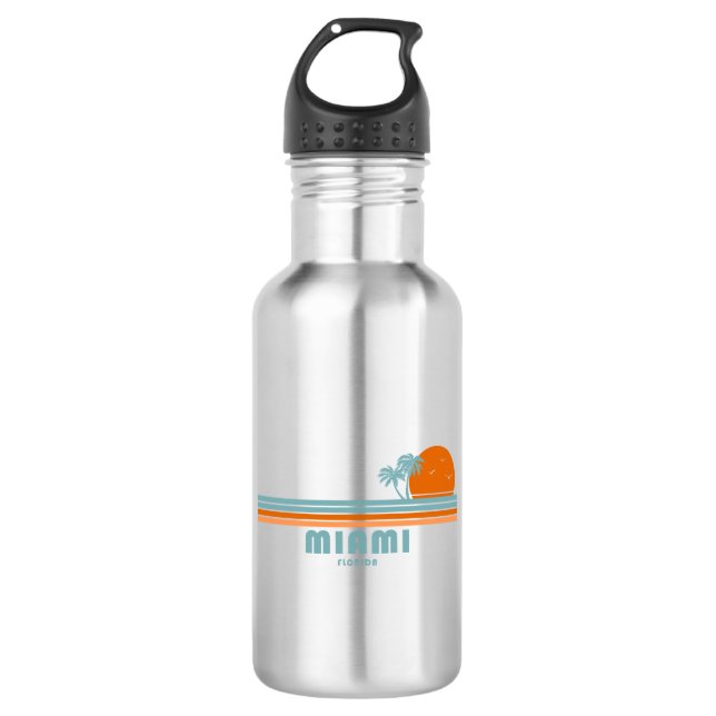 Miami Florida Sun Palm Trees 532 Ml Water Bottle (Front)
