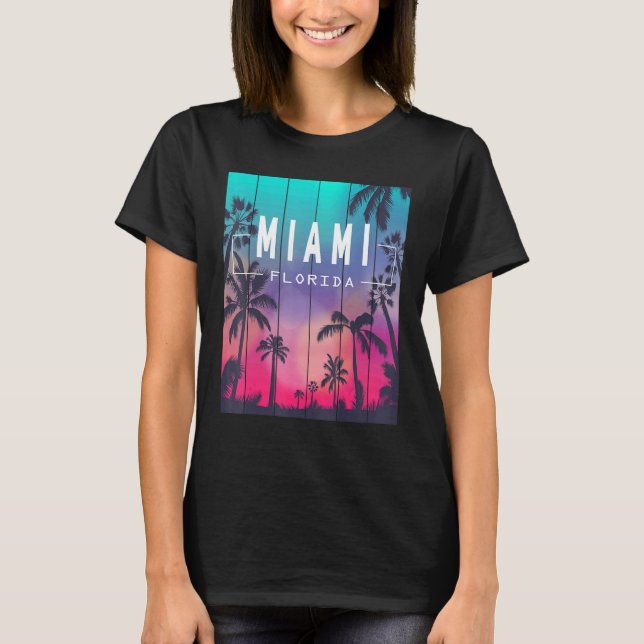 Miami Florida Sunset  I Love Miami Beach Souvenir T-Shirt (Front)