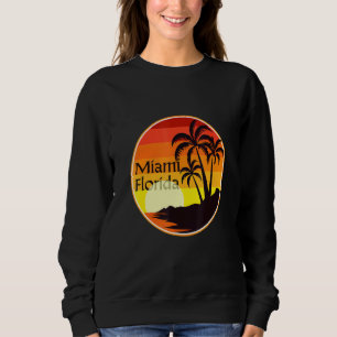 Miami Florida Sunset, Palm Trees, Beach, Tourist, Sweatshirt
