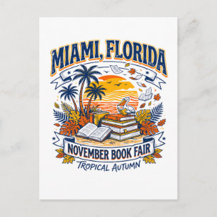 Miami Florida Tropical Autumn Book Fair Postcard
