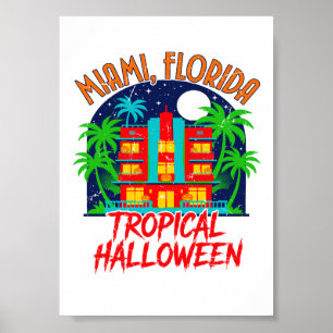 Miami Florida Tropical Halloween Costume Design Poster