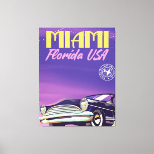 Miami Florida USA vintage poster Canvas Print