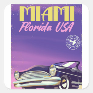 Miami Florida USA vintage poster Square Sticker