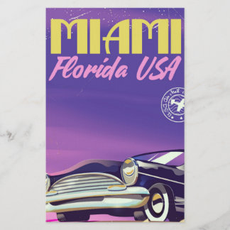 Miami Florida USA vintage poster Stationery
