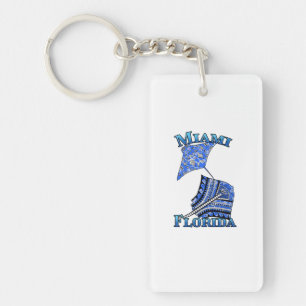 Miami Florida Vacation Tribal Stingray Beach Key Ring