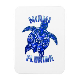 Miami Florida Vacation Tribal Turtle Magnet