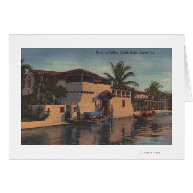 Miami, Florida - View of House on Collins Canal (Front Horizontal)