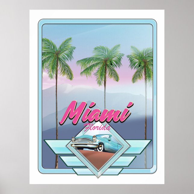 Miami Florida Vintage travel poster (Front)