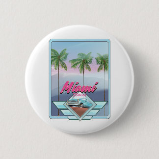 Miami Florida Vintage travel poster 6 Cm Round Badge