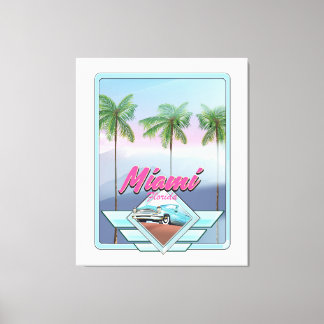 Miami Florida Vintage travel poster Canvas Print