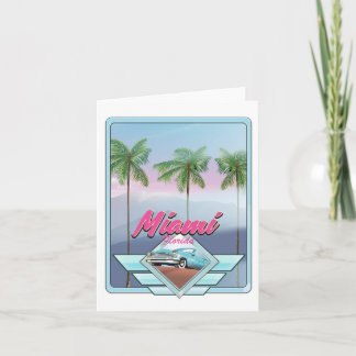 Miami Florida Vintage travel poster Holiday Card
